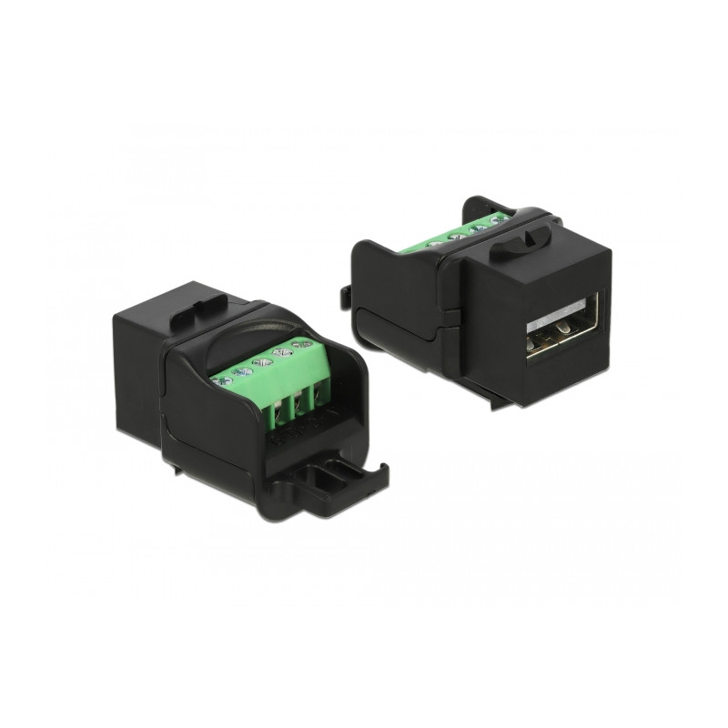 Delock Keystone Modul USB 2.0 A Buchse zu Terminalblock schwarz