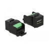 Delock Keystone Modul USB 2.0 A Buchse zu Terminalblock schwarz
