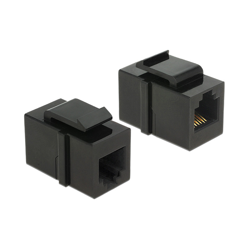 Delock Keystone Modul RJ12 Buchse - RJ12 Buchse Cat.3 schwarz