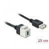 Delock Keystone Modul USB 2.0 C Buchse - USB 2.0 A Buchse mit Kabel