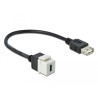 Delock Keystone Modul USB 2.0 C Buchse - USB 2.0 A Buchse mit Kabel