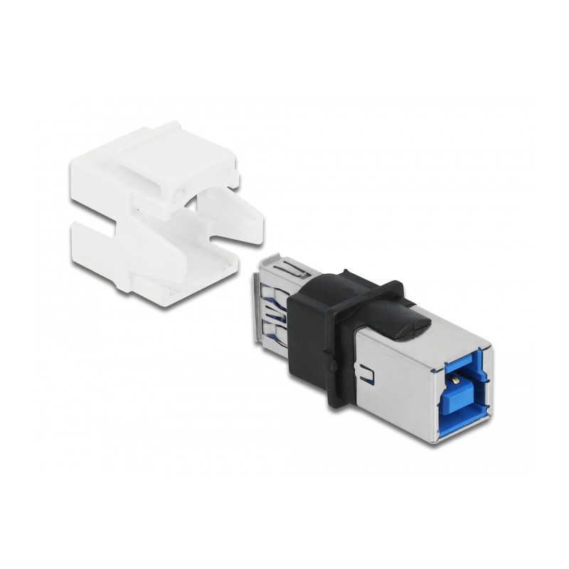 Delock Keystone Modul USB 5 Gbps A Buchse - USB 5 Gbps B Buchse weiß