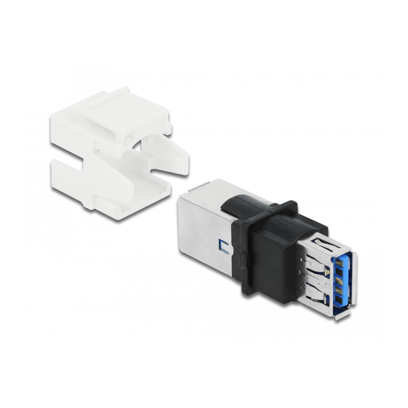 Delock Keystone Modul USB 5 Gbps A Buchse - USB 5 Gbps B Buchse weiß