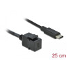 Delock Keystone Modul USB 5 Gbps Type-C™ Buchse zu USB Type-C™ Stecker mit Kabel 25 cm