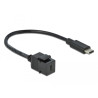 Delock Keystone Modul USB 5 Gbps Type-C™ Buchse zu USB Type-C™ Stecker mit Kabel 25 cm