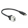 Delock Keystone Modul USB 5 Gbps Type-C™ Buchse zu USB Type-C™ Stecker mit Kabel 25 cm