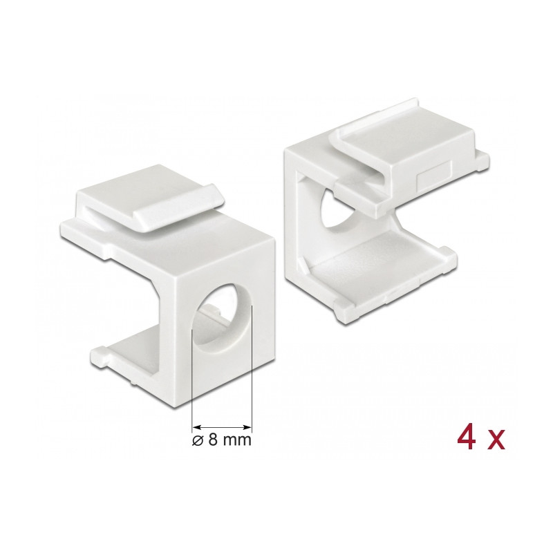 Delock Keystone Abdeckung weiß mit 8 mm Durchführung 4 Stück