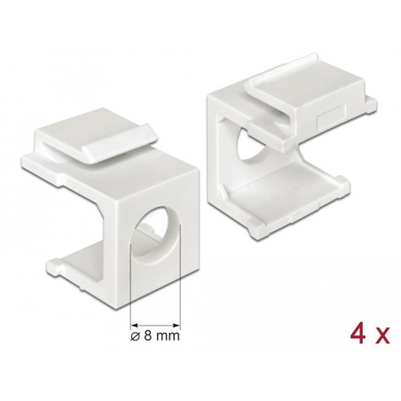 Delock Keystone Abdeckung weiß mit 8 mm Durchführung 4 Stück