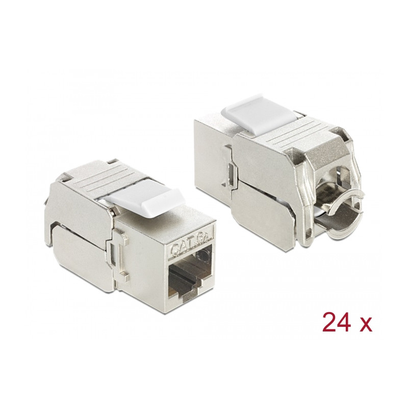 Delock Keystone Modul RJ45 Buchse - LSA Cat.6A STP 24 Stück