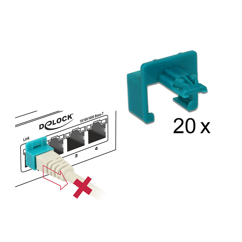 Delock RJ45 Secure Clip Starter Set 20 Stück