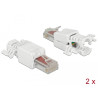 Delock RJ45 Stecker Cat.6 UTP werkzeugfrei 2 Stück