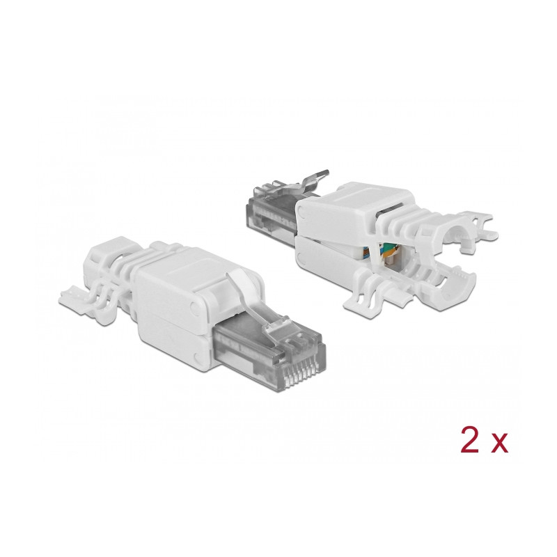 Delock RJ45 Stecker Cat.6A UTP werkzeugfrei 2 Stück
