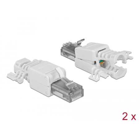 Delock RJ45 Stecker Cat.6A UTP werkzeugfrei 2 Stück