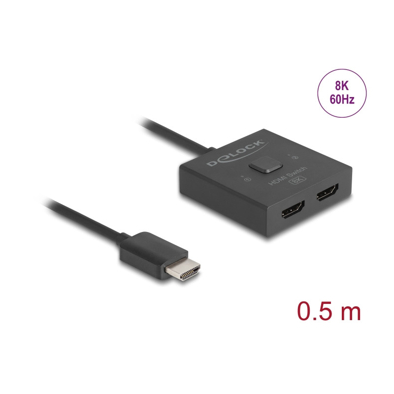 Delock HDMI Switch 2 auf 1 bidirektional 8K