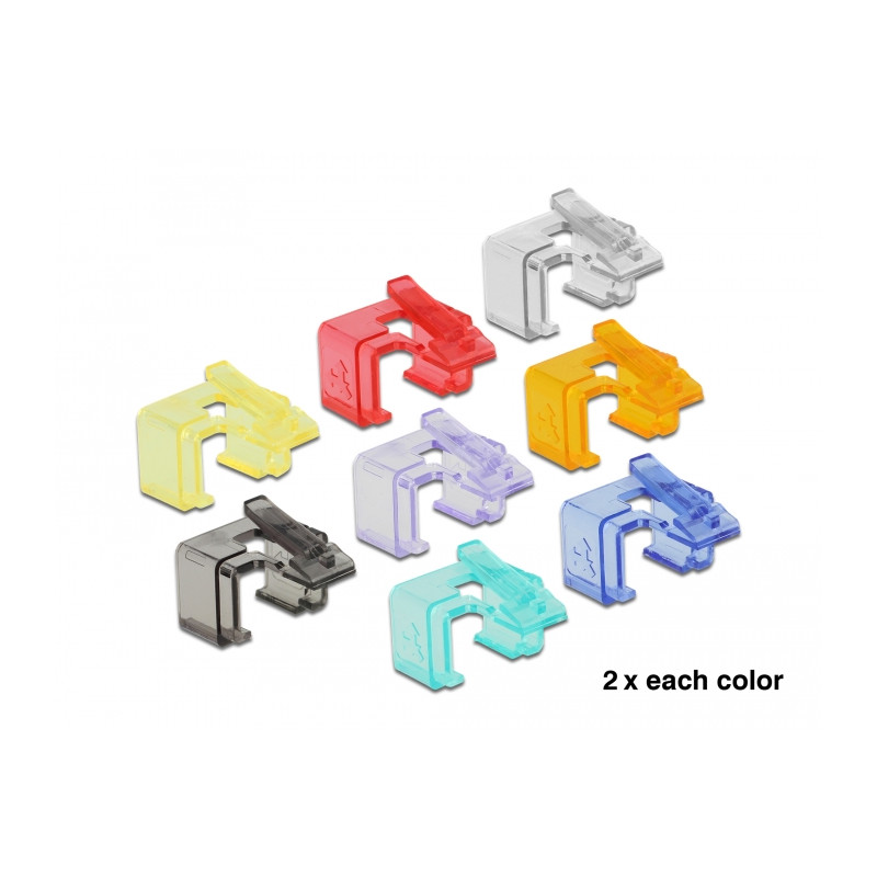 Delock RJ45 Reparatur Clip 16 Stück (2 Stück pro Farbe)