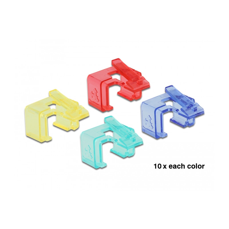 Delock RJ45 Reparatur Clip 40 Stück Set 1 (rot, blau, grün, gelb)