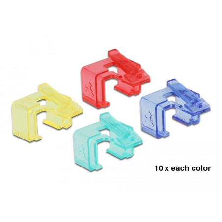 Delock RJ45 Reparatur Clip 40 Stück Set 1 (rot, blau, grün, gelb)