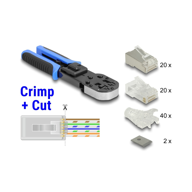 Delock RJ45 Crimp+Cut Werkzeugset
