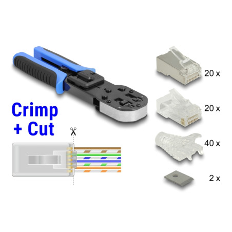 Delock RJ45 Crimp+Cut Werkzeugset