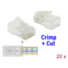 Delock RJ45 Crimp+Cut Stecker Cat.6 UTP 20 Stück