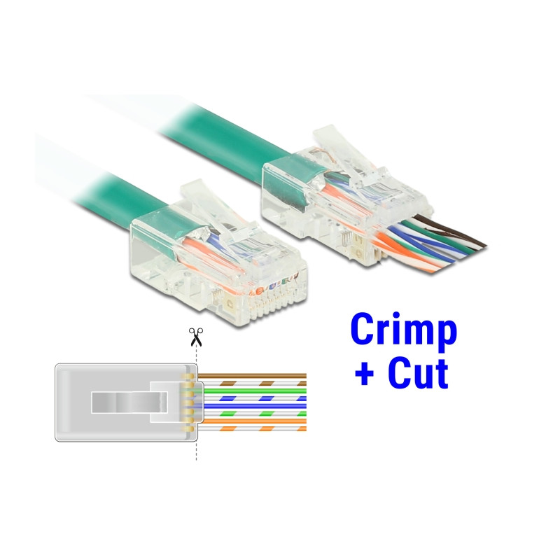 Delock RJ45 Crimp+Cut Stecker Cat.6 UTP 20 Stück