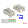 Delock RJ45 Crimp+Cut Stecker Cat.6 STP 20 Stück