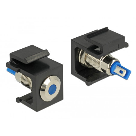 Delock Keystone LED blau 6 V flach, schwarz