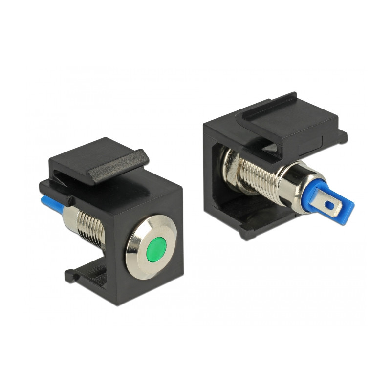 Delock Keystone LED grün 6 V flach, schwarz
