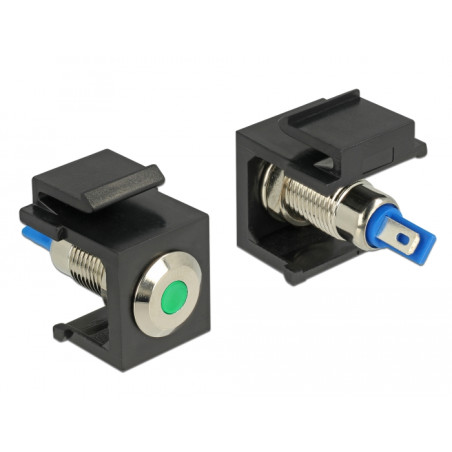 Delock Keystone LED grün 6 V flach, schwarz