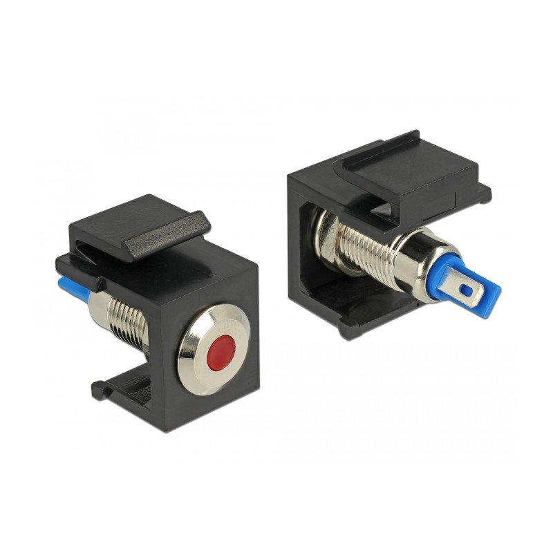 Delock Keystone LED rot 6 V flach, schwarz