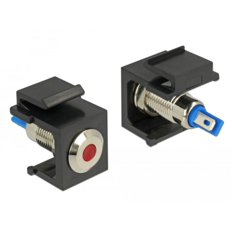 Delock Keystone LED rot 6 V flach, schwarz