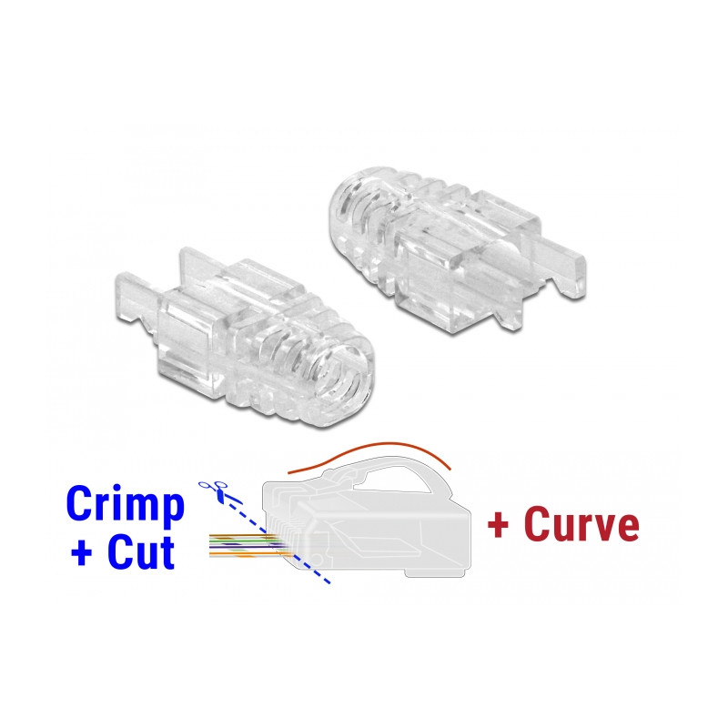 Delock Knickschutz für RJ45 Crimp+Cut+Curve Stecker 20 Stück