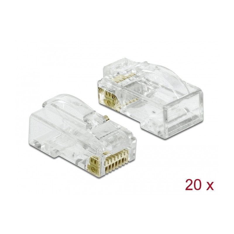 Delock RJ45 Crimp+Cut+Curve Stecker Cat.6 UTP 20 Stück