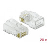 Delock RJ45 Crimp+Cut+Curve Stecker Cat.6 UTP 20 Stück