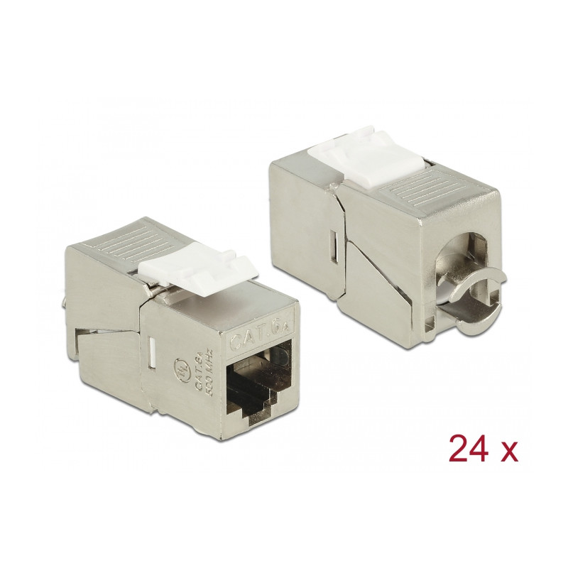 Delock Keystone Modul RJ45 Buchse - LSA Cat.6A STP kompakt 24 Stück