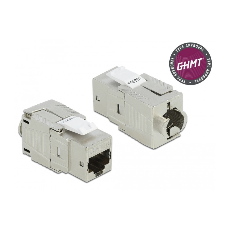 Delock Keystone Modul RJ45 Buchse Cat.8.1 werkzeugfrei