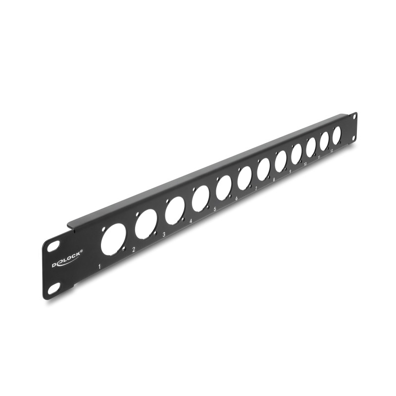Delock 19″ D-Typ Patchpanel 12 Port schwarz
