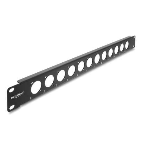 Delock 19″ D-Typ Patchpanel 12 Port schwarz