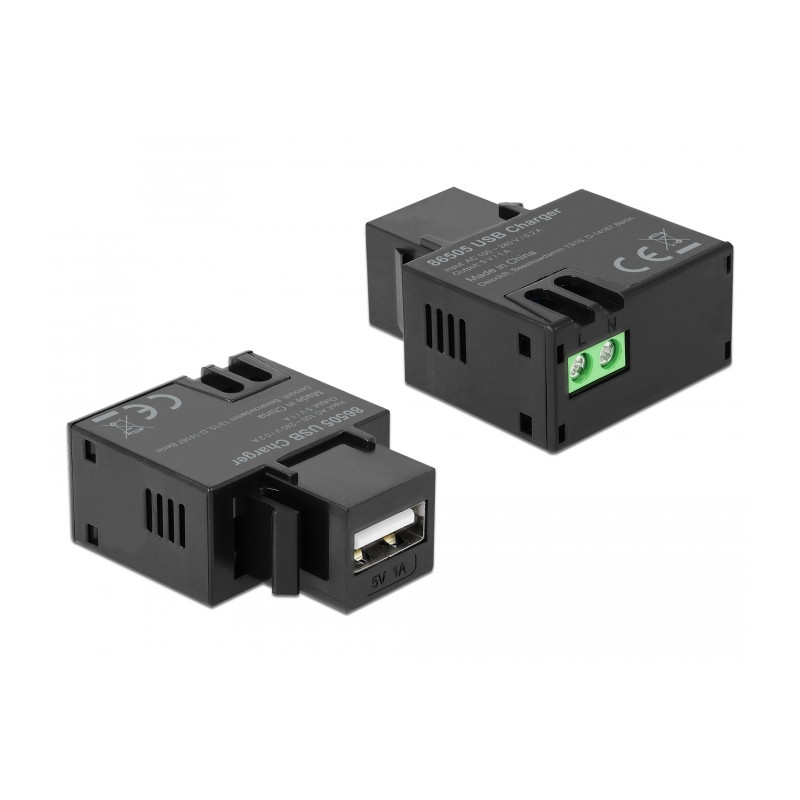 Delock Keystone Modul mit USB Typ-A Ladebuchse 5 W schwarz