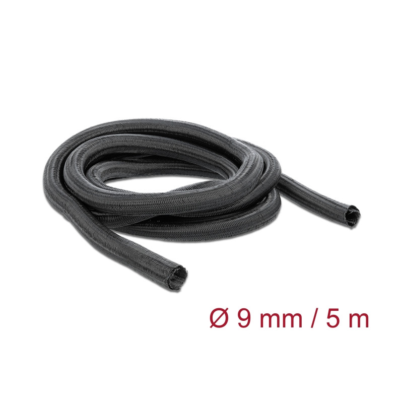 Delock Geflechtschlauch selbstschließend 5 m x 9 mm schwarz