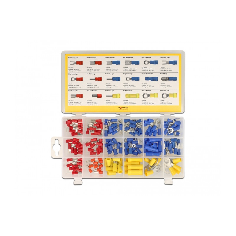 Delock Kabelverbinder Sortiment Box 170-teilig farbig