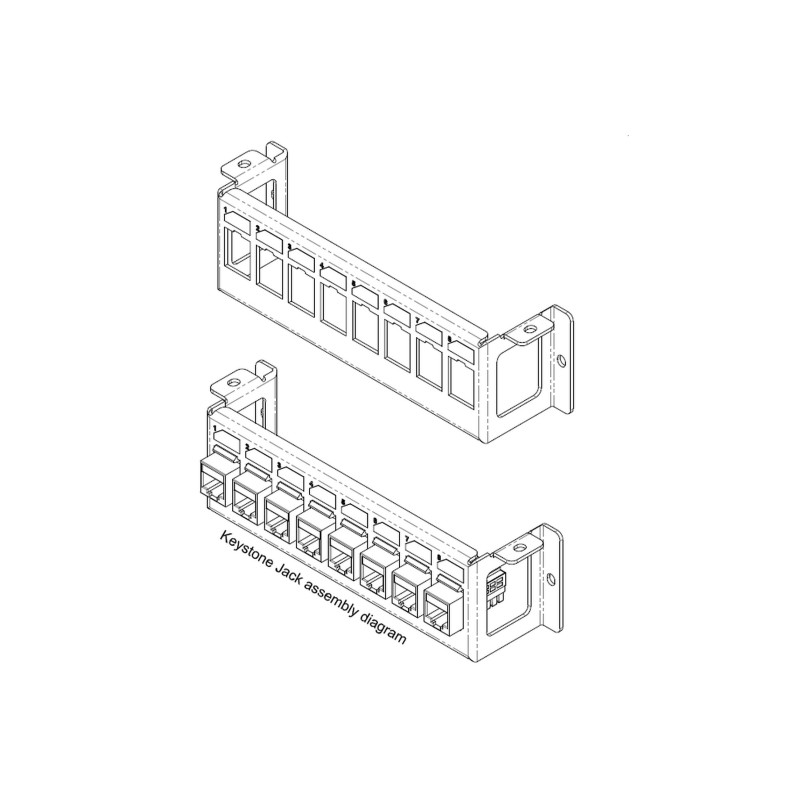 Delock Keystone Halterung 8 Port Panel Aufbau horizontal