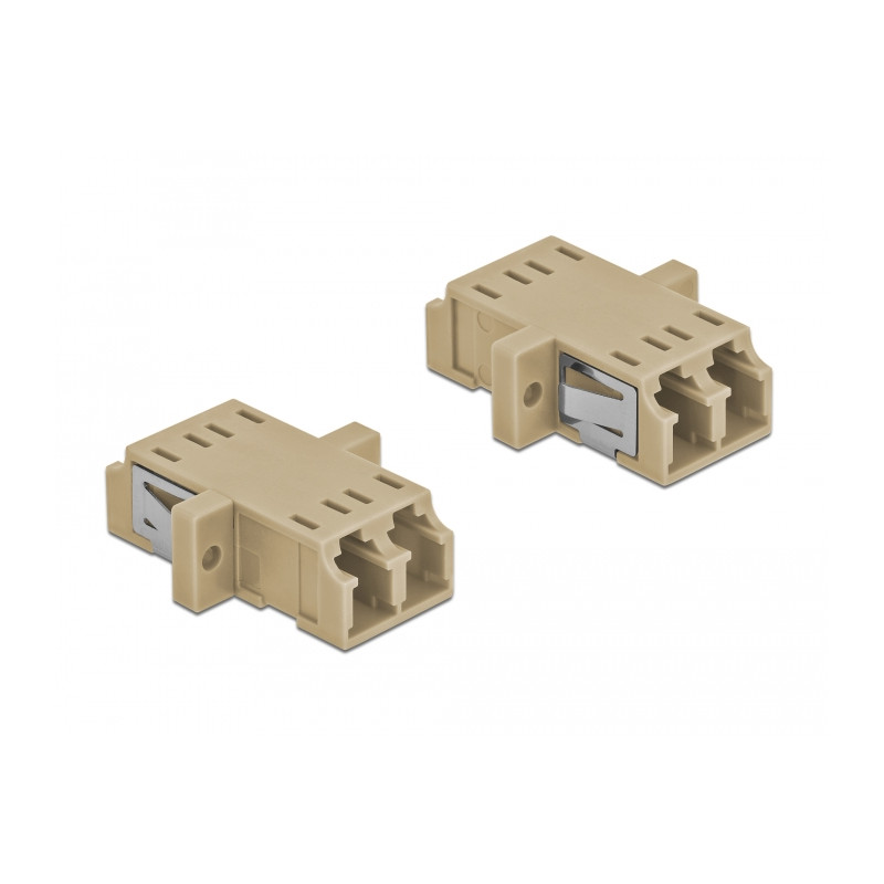 Delock LWL Kupplung LC Duplex Buchse zu LC Duplex Buchse Multimode 2 Stück beige