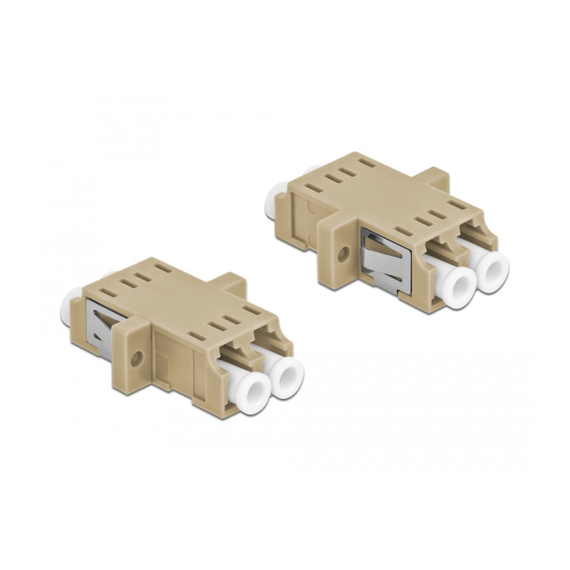 Delock LWL Kupplung LC Duplex Buchse zu LC Duplex Buchse Multimode 2 Stück beige