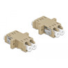 Delock LWL Kupplung LC Duplex Buchse zu LC Duplex Buchse Multimode 2 Stück beige