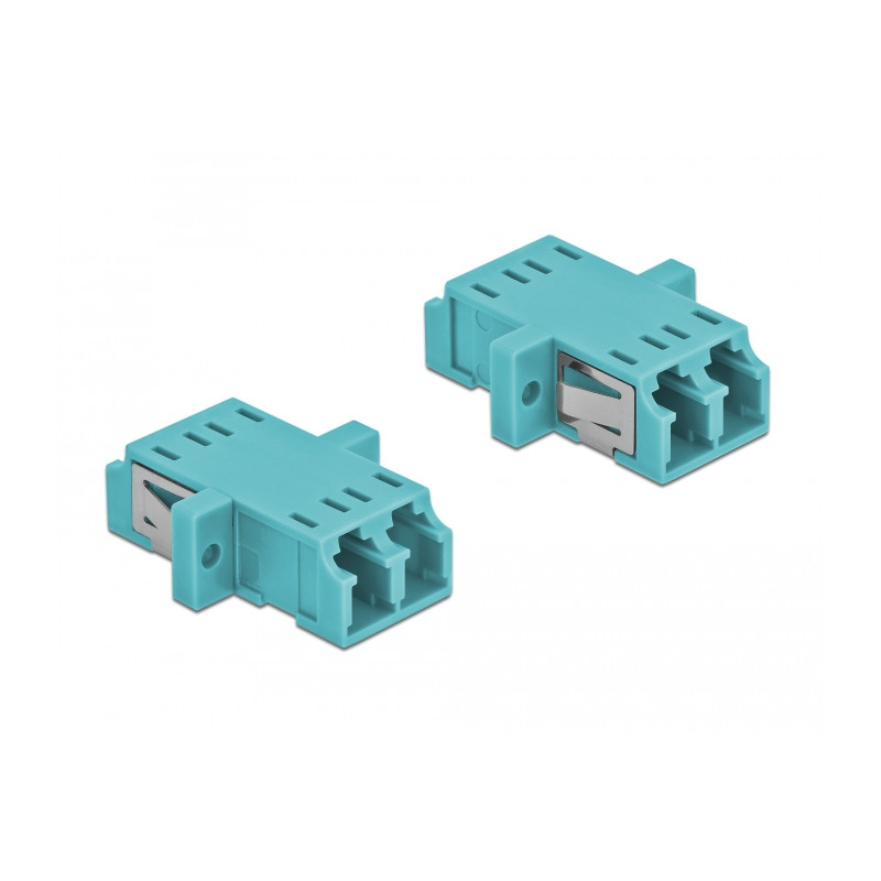 Delock LWL Kupplung LC Duplex Buchse zu LC Duplex Buchse Multimode 2 Stück hellblau