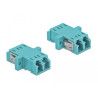 Delock LWL Kupplung LC Duplex Buchse zu LC Duplex Buchse Multimode 2 Stück hellblau