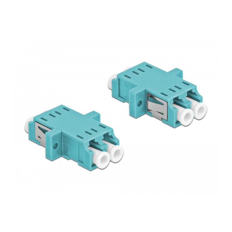 Delock LWL Kupplung LC Duplex Buchse zu LC Duplex Buchse Multimode 2 Stück hellblau