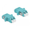Delock LWL Kupplung LC Duplex Buchse zu LC Duplex Buchse Multimode 2 Stück hellblau