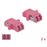 Delock LWL Kupplung LC Duplex Buchse zu LC Duplex Buchse Multimode 2 Stück violett